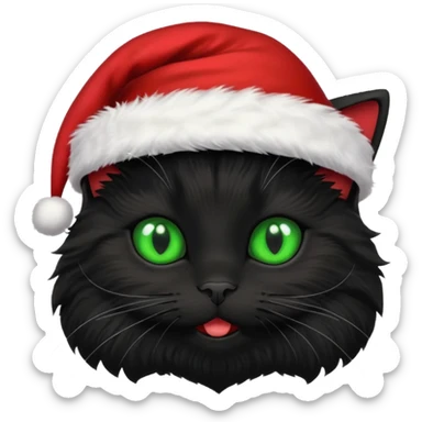 Black fluffy cat goes on holiday sticker