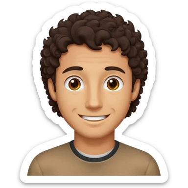 tan guy with dark slightly curly hair sticker