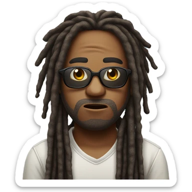 Man with dreads and sunglasses, shocked expression sticker