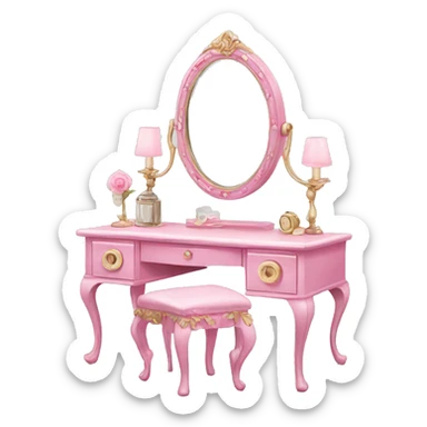 Pink decorated vanity  sticker