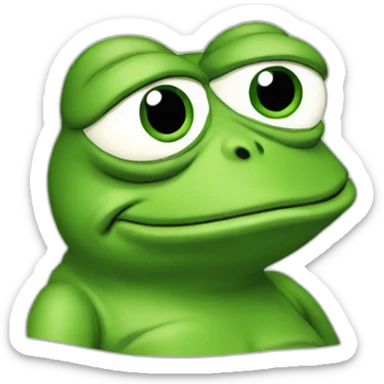 thinking Pepe frog sticker