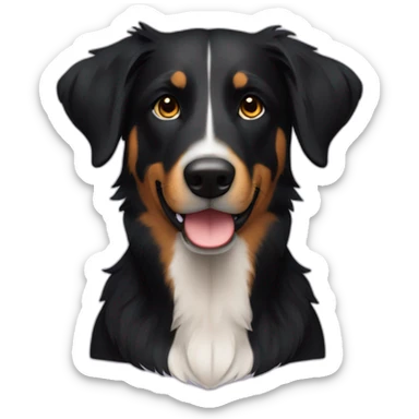 Beauceron crossbred border collie completely black with short hair no brown sticker