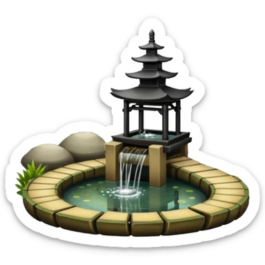 Shiny sparkly glittery beautiful elegant pretty precious divine Japanese zen garden vintage old bamboo fountain beautiful pathway aesthetic scenery  sticker