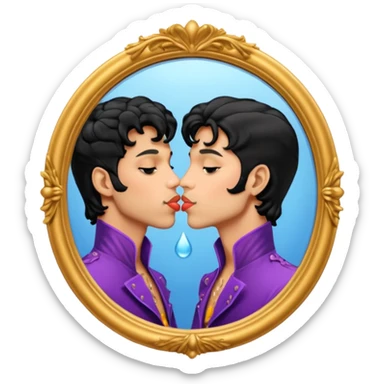 prince the singer kissing the mirror sticker