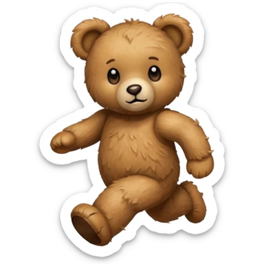 Teddy bear escaping sticker