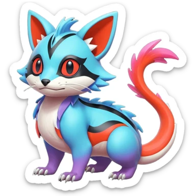  exotic tropical cyber-Trico-Litten-Linoone-Noibat-Fakémon-Pokémon-Vernid-creature sticker