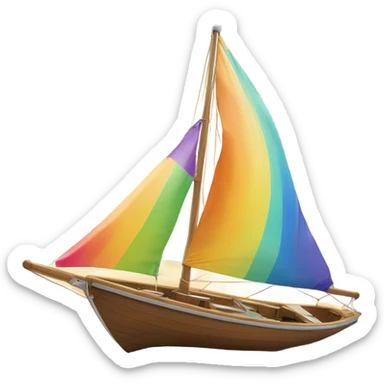 Sailing boat on the beach near the sea sticker