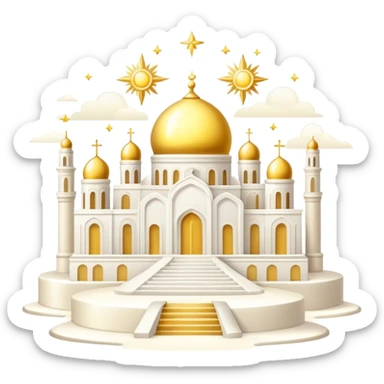 White and Golden Divine Holy Glorious Shiny Sparkly Scenic Scenery Deco sticker