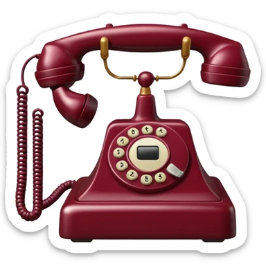 A maroon phone call sticker