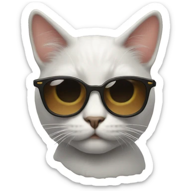 cat with sunglass sticker
