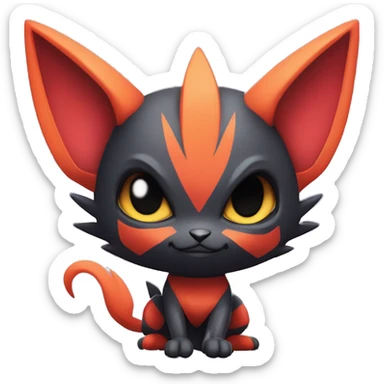 Cool Cute Edgy Chibi Noibat-Litten-Pokémon-Fakémon-hybrid sticker