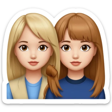Debby Ryan (straight bangs) and Sabrina Carpenter sticker