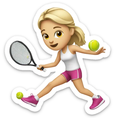 workout white girl playing tennis sticker