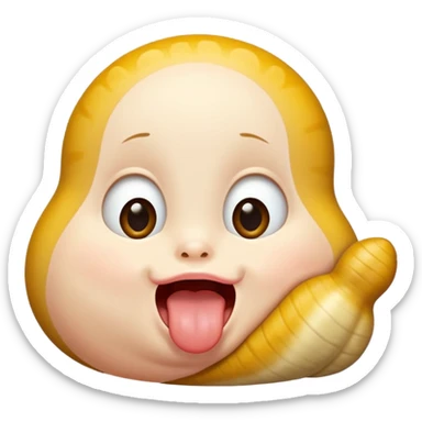 sticking out tongue like a slug toddler sticker