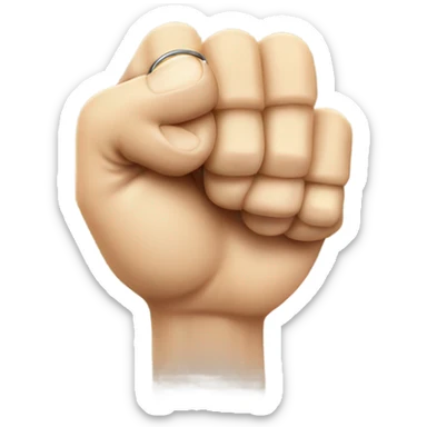 Smile face with two fists and the ring finger up on both fist sticker
