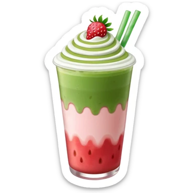 iced strawberry matcha latte sticker