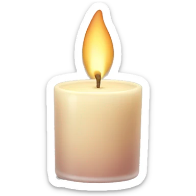 Candle in a powder-colored glass sticker