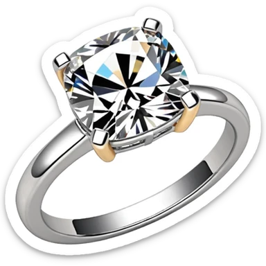 Square cushion cut diamond ring  sticker