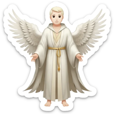 winged man in robe with no halo full body sticker