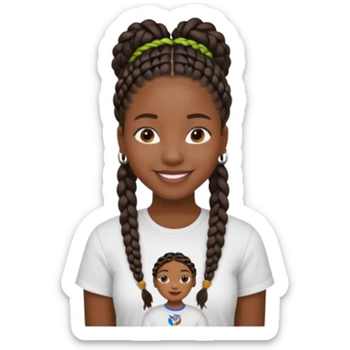Juneteenth black girl braids sticker