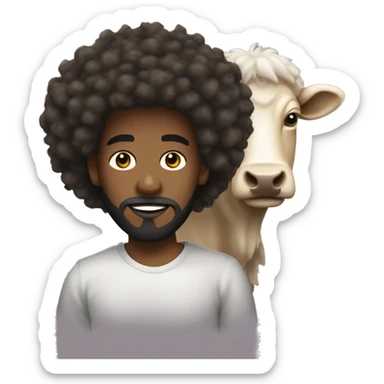 jeune homme avec un duvet et un bouc (barbe), peau mate, dégradé cheveux afro sticker