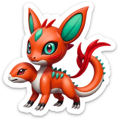 Meloetta-Guilmon-Gabite-Pokémon-Fakémon-creature sticker