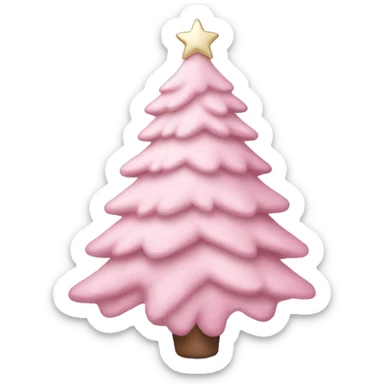 pastel pink christmas tree sticker