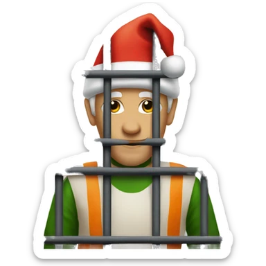 A Christmas lutin in jail  sticker