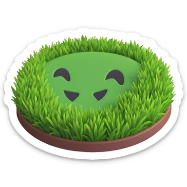 3D patch of grass, Microsoft fluent emoji style sticker