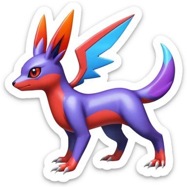  Cute Shiny Exotic Colorful Guilmon-Latias-Koraidon-Umbreon-Fakémon-hybrid-creature (full body)  sticker