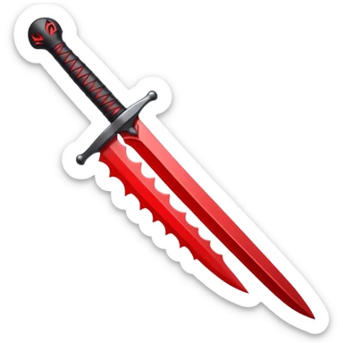 iOS sticker, ritual dagger, red blade, black handle, minimal sticker