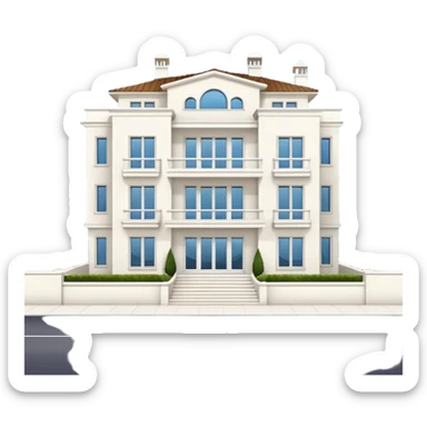 white 3 floor luxurious villa sticker