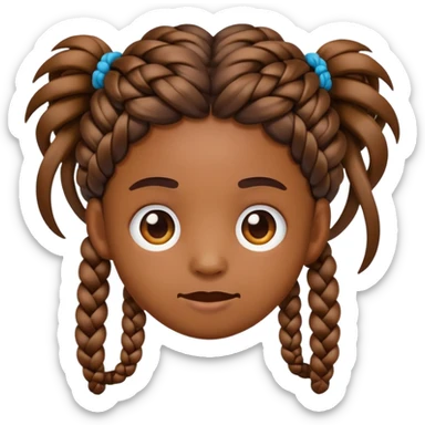 poo emoji with braids sticker