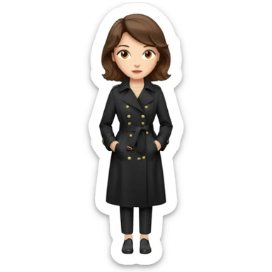 Dalgalı saçlı, hafif perçemli; kehribar gözlü, küçük kalkık burunlu ve dolgun dudaklı. Oval yüzlü, çıkık elmacık kemikli. Omuzları geniş, beli ince, kalçası dolgun. Old money tarzında, siyah trençkot ve kumaş pantolon seven, dikkat çekici bir kadın. sticker