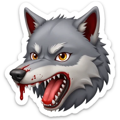 Alpha wolf eating dog sticker