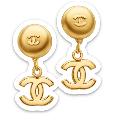 Gold Chanel earrings  sticker