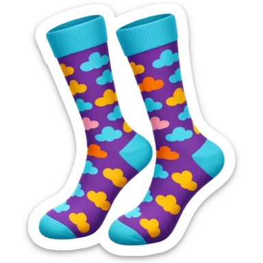 A pair of odor-eliminating socks with dreamy colours sticker