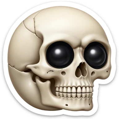 skeleton with an eight ball nine ball in eyes sticker