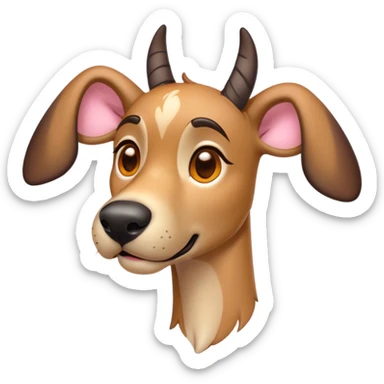 Cinematic Comical Fawn Great Dane Portrait Emoji, Head tilted dramatically with an exaggeratedly amused expression, featuring a sleek fawn Fur, wide, expressive amber eyes filled with playful disbelief, Simplified yet hilariously expressive features, highly detailed, glowing with a slightly sassy glow, high shine, dramatic yet playful, stylized with an air of cheeky mischief, bright and endearing, soft glowing outline, capturing the essence of a spirited and over-the-top guardian, so meme-worthy it feels like it could side-eye its way into internet fame instantly! sticker