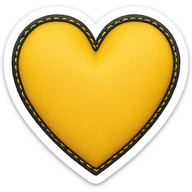 yellow heart with a stitched border sticker