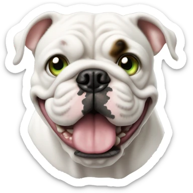 Bulldog francés albino con ojos verdes sticker