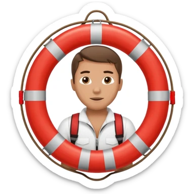 Lifeguard Holding Rescue Tube circle  sticker