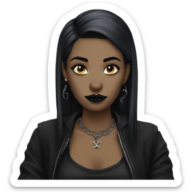 Goth woman with tattoos sticker