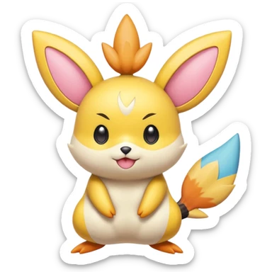 Emolga-Pichu-Victini-Carbink-Kirby-fusion sticker