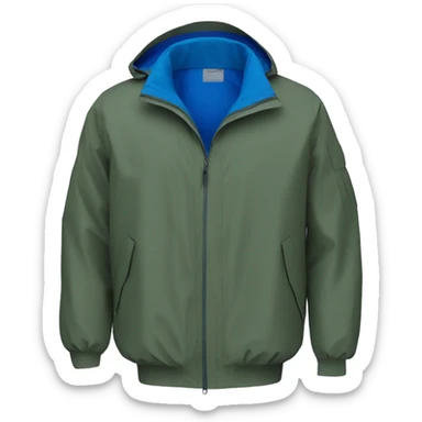 a waterproof Blue Royal Marine color K-way jacket, just the object itself sticker