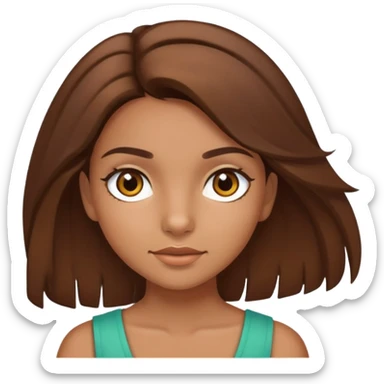 brazilian girl with brown hair and brown eyes sticker