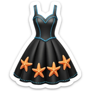 Starfish Dresses  in black leather wear sticker