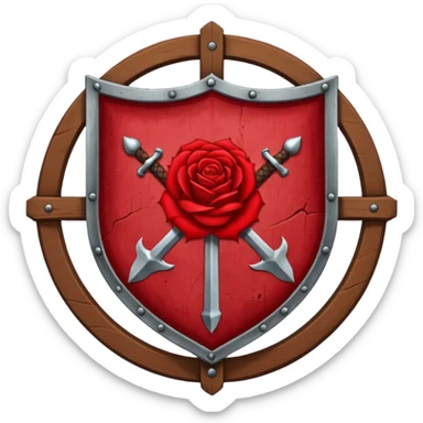 brasão sangrando medieval rosa de sangue vermelha sticker