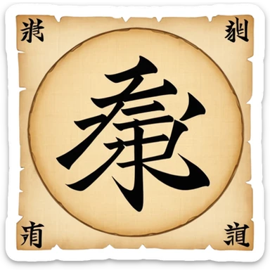 chinese Calligraphy on a papyrus sticker