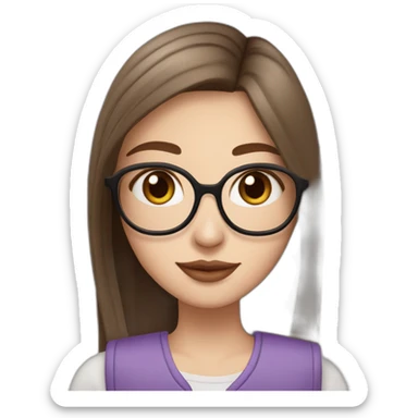 a brunette white girl with long straight hair holding an iPad and bubble tea sticker